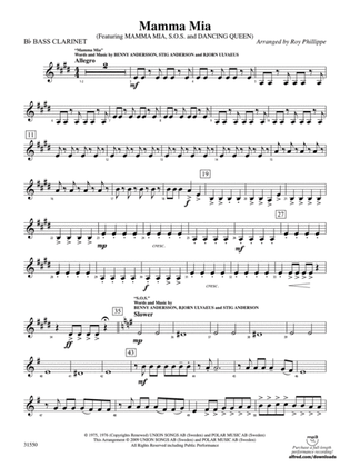Mamma Mia, Selections from: B-flat Bass Clarinet