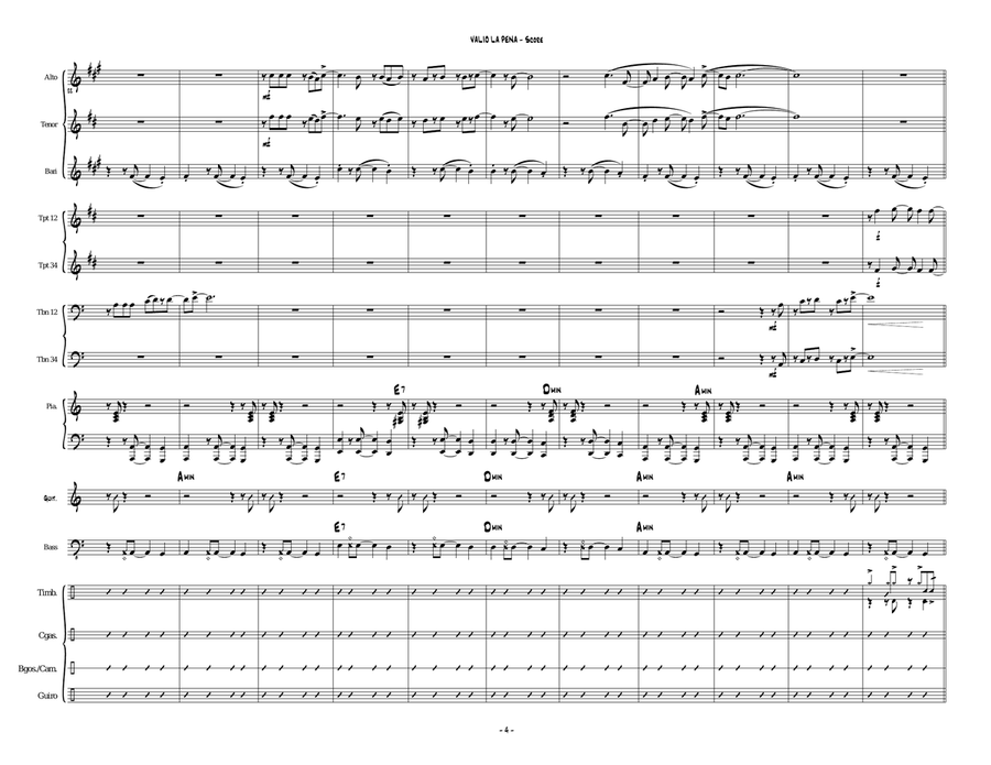 Valio La Pena Jazz Ensemble scores gallery preview page 4