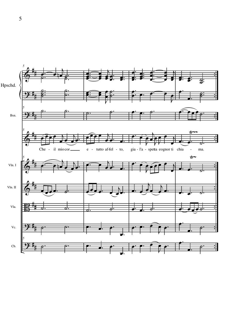 Vieni, Vieni O Mio Diletto (For soprano and chamber orchestra) Chamber Orchestra scores gallery preview page 6
