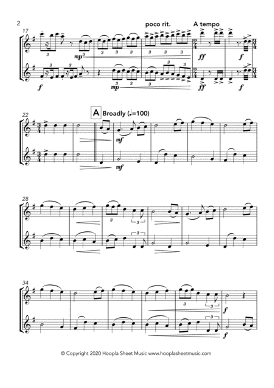 The First Noel with Fanfares Flute Duet scores gallery preview page 2
