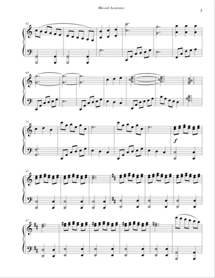 Blessed Assurance (Advanced Piano) Piano Solo scores gallery preview page 3