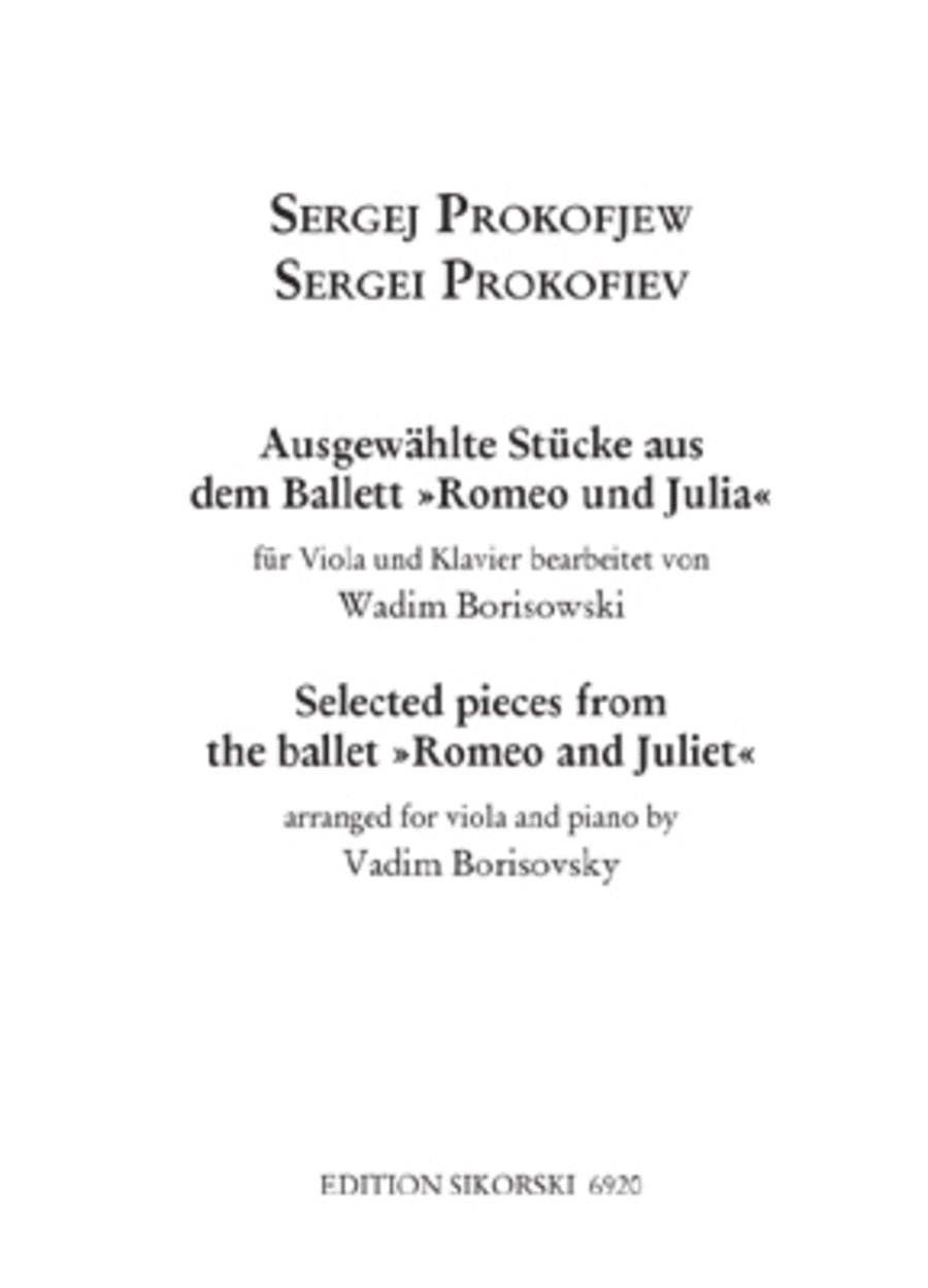 8 Pieces From Romeo And Juliet For Viola And Piano