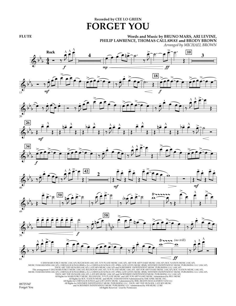 Forget You - Flute Forget You - Flute Concert Band scores gallery preview page 1