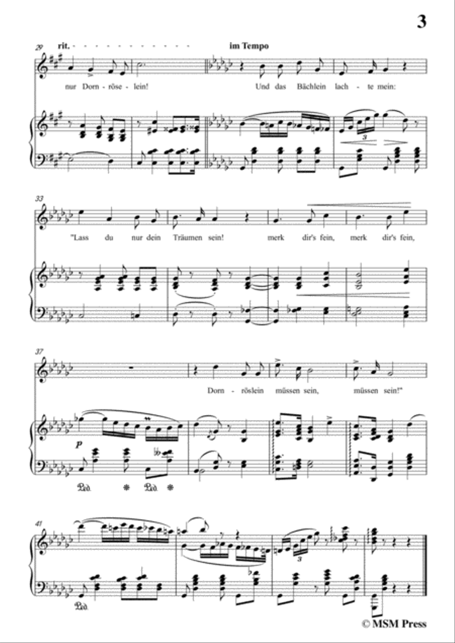 Schumann-Röselein,Röselein,in G flat Major,for Voice and Piano Voice Solo scores gallery preview page 5