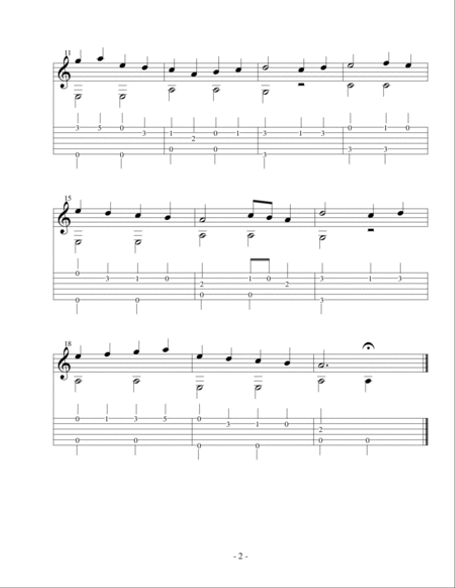 Easy Finger-Style Christmas (TAB) Guitar Tablature scores gallery preview page 6