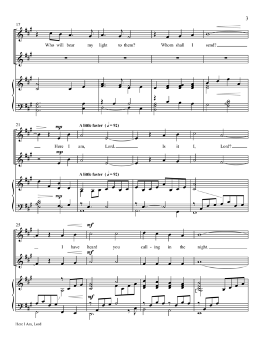 Here I Am, Lord Choir scores gallery preview page 3