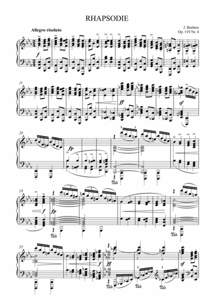 Brahms - Rhapsodie in E-flat major op. 119 NO.4 image number null
