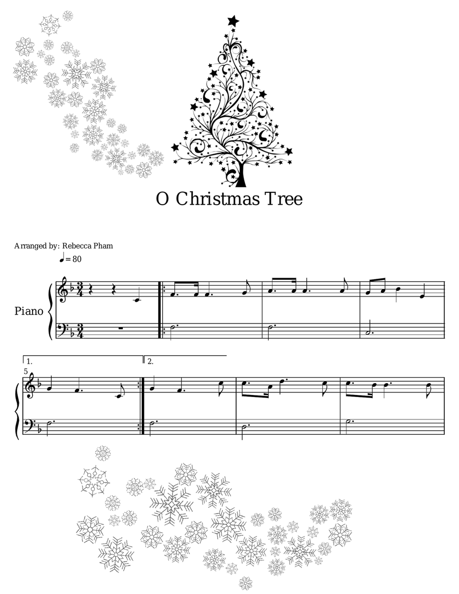 O Christmas Tree Easy Piano scores gallery preview page 1