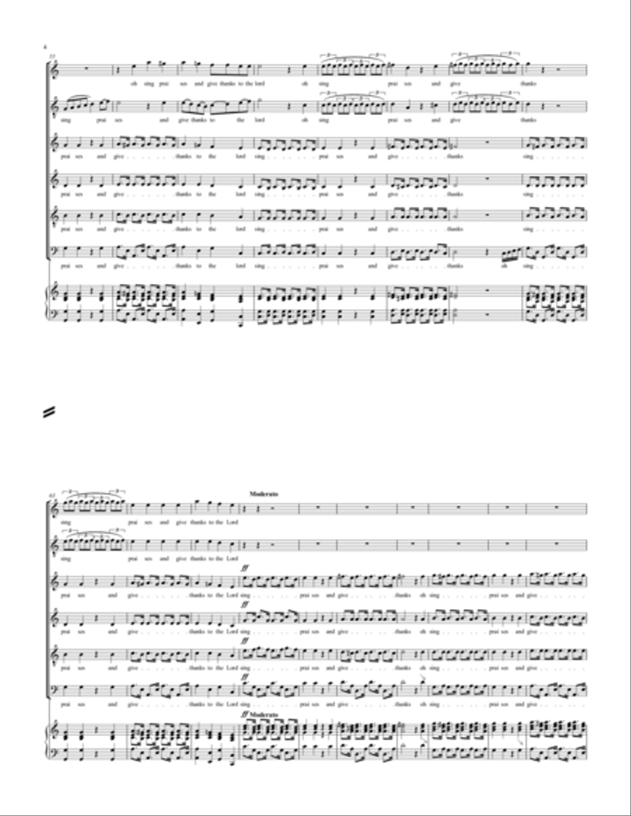 sing praises and give God thanks (endless praise) hedges noway out 4-Part scores gallery preview page 4