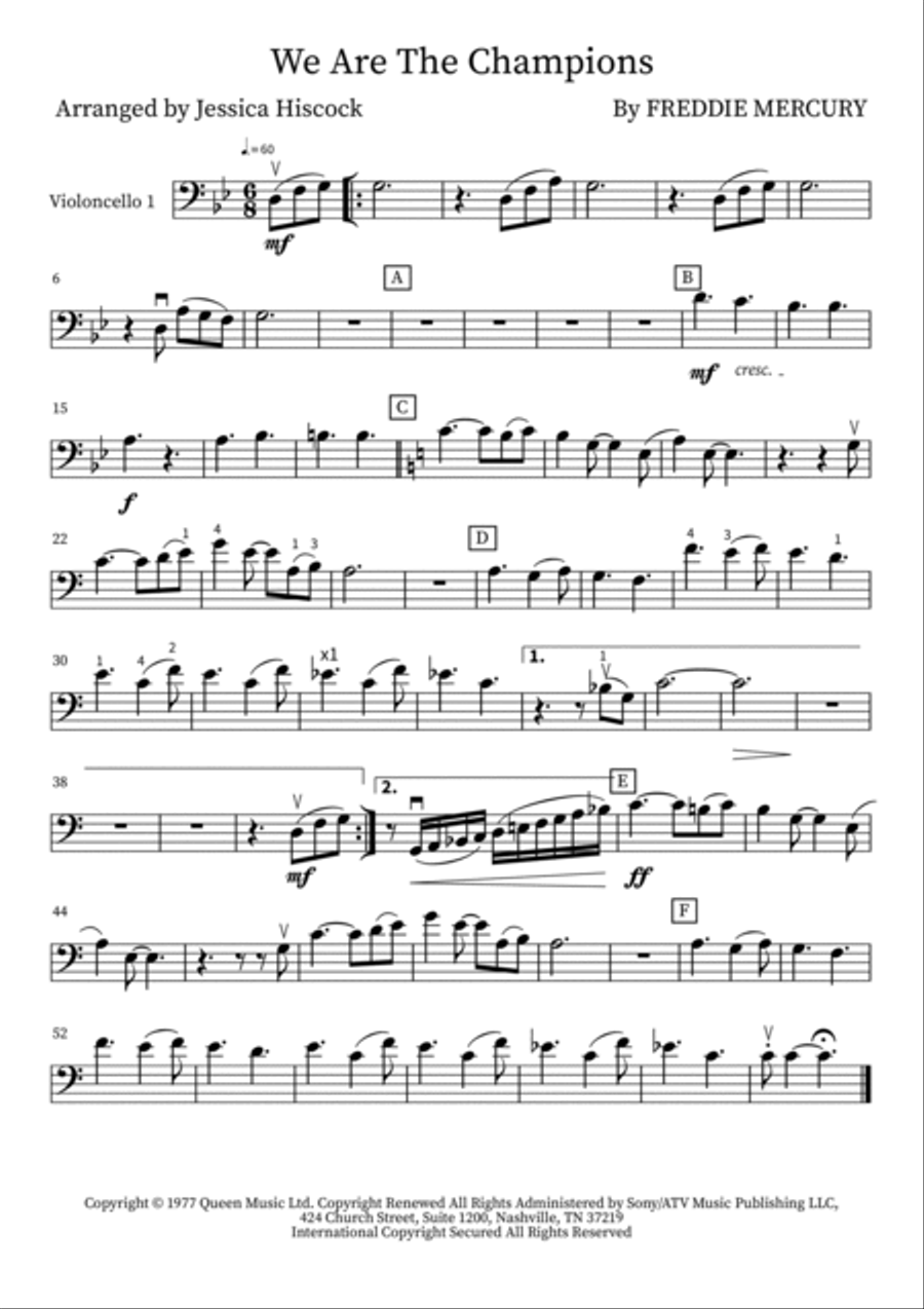 We Are The Champions Piano Solo scores gallery preview page 5