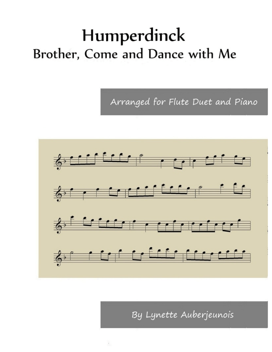 Brother, Come and Dance with Me - Flute Duet and Piano Flute Duet scores gallery preview page 1