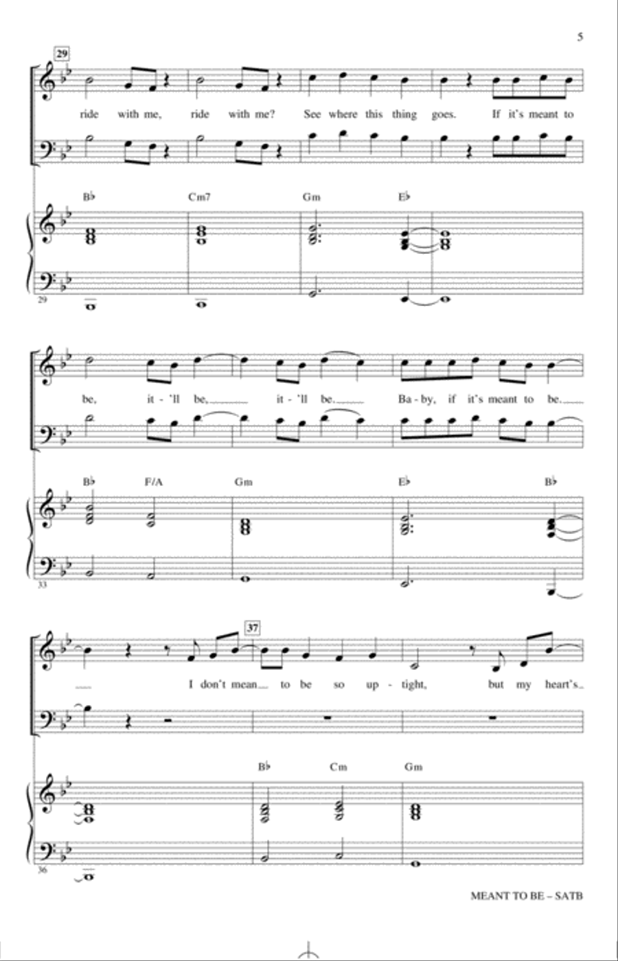 Meant To Be (feat. Florida Georgia Line) (arr. Mac Huff) 4-Part scores gallery preview page 4