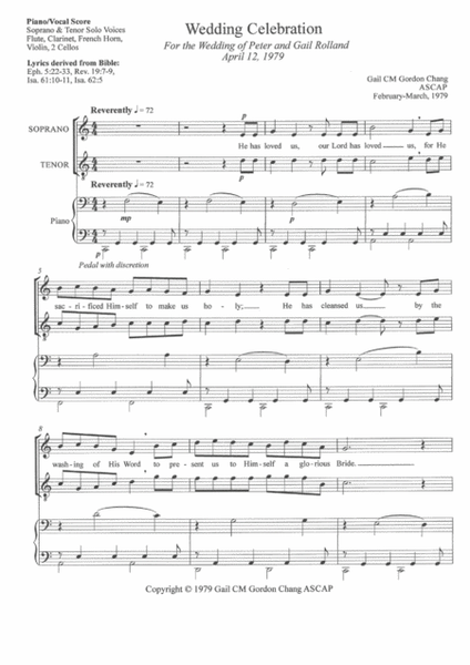Wedding Celebration - Piano/Vocal Score
