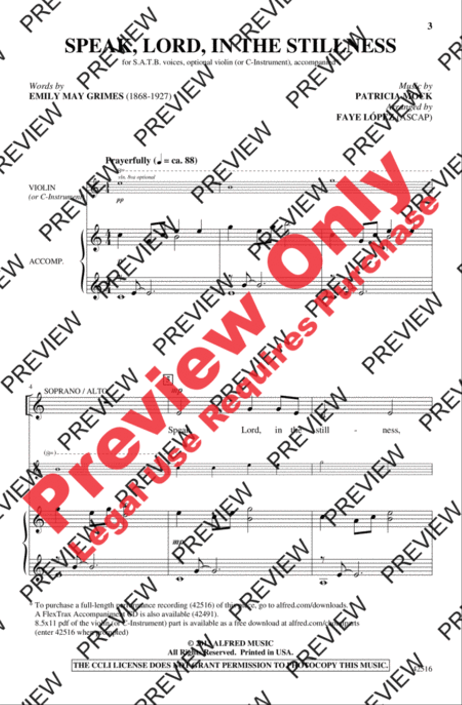 Speak, Lord, in the Stillness 4-Part scores gallery preview page 3