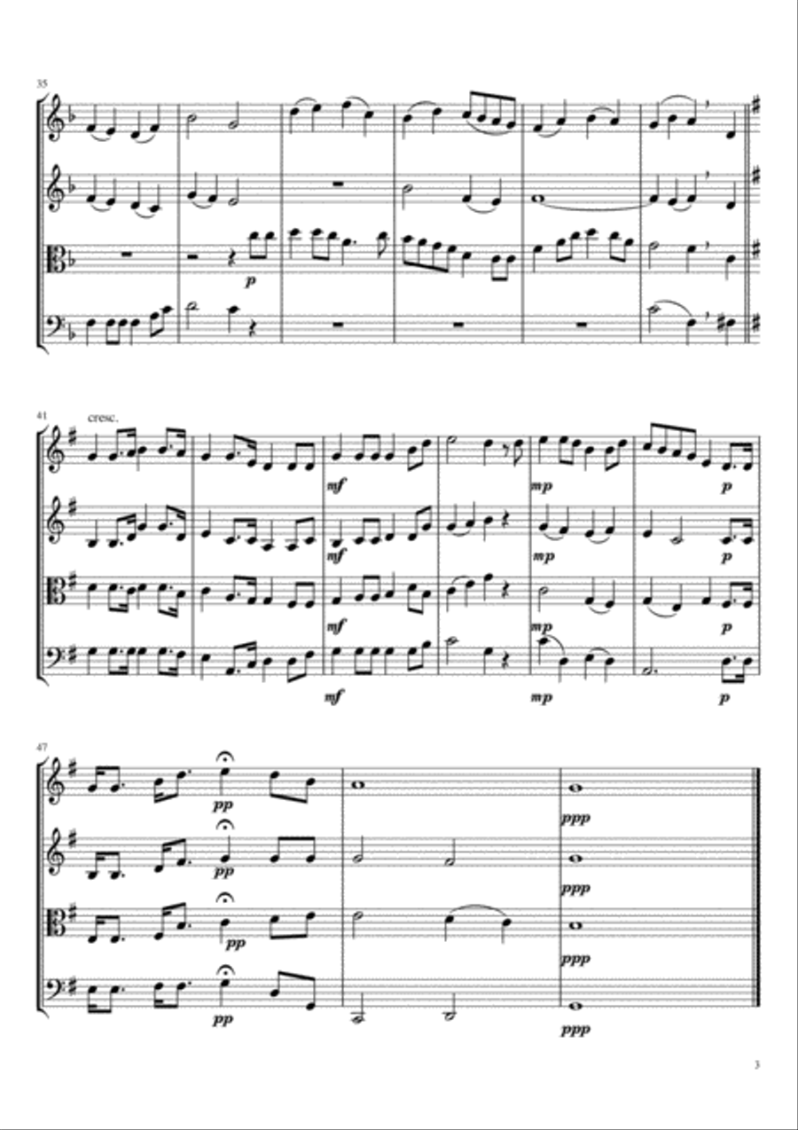 Loch Lomond for String Quartet String Quartet scores gallery preview page 3