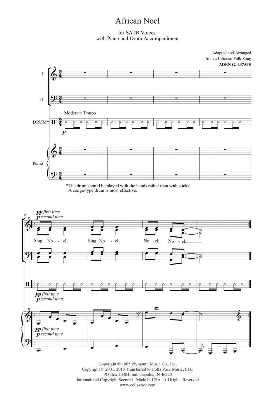 African Noel 4-Part scores gallery preview page 1