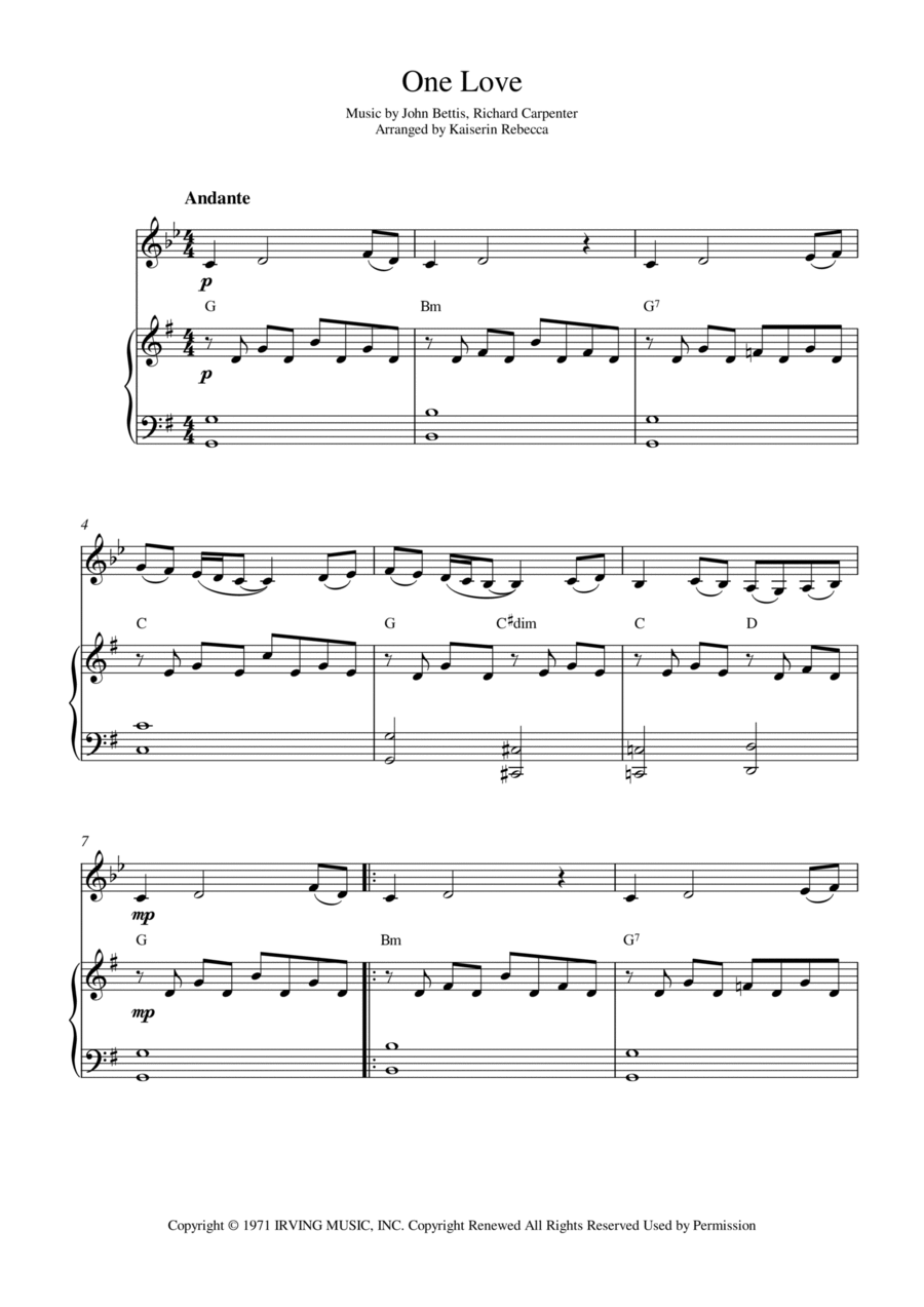 One Love Clarinet Solo scores gallery preview page 1