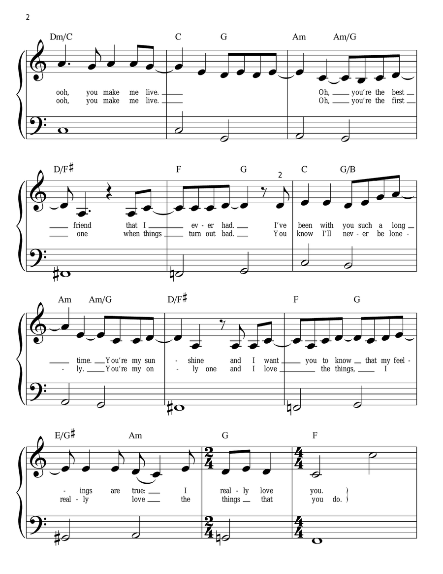 You're My Best Friend You're My Best Friend Easy Piano scores gallery preview page 2