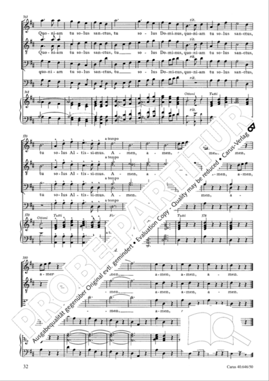 Mass in A major STB scores gallery preview page 34