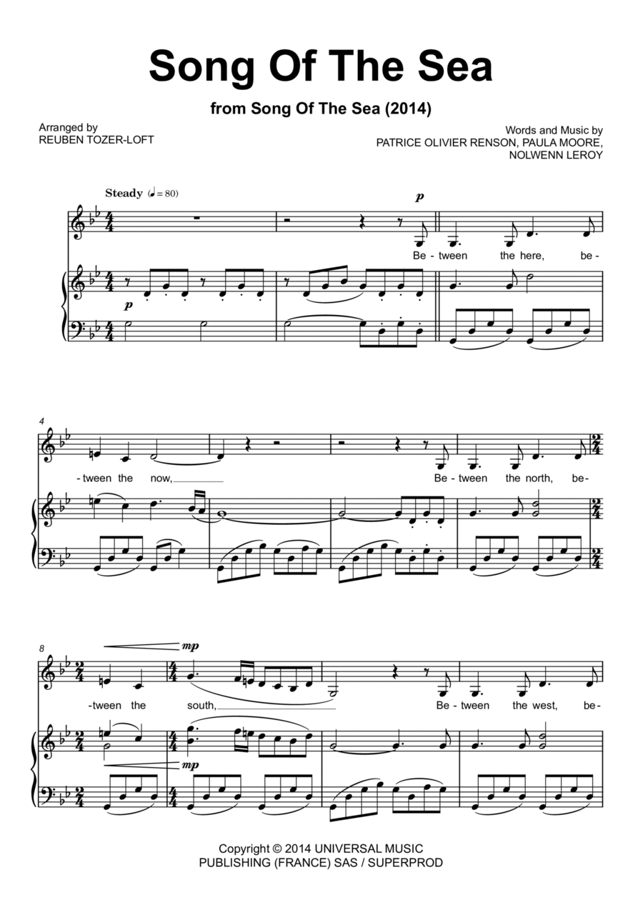 Song Of The Sea Voice scores gallery preview page 1