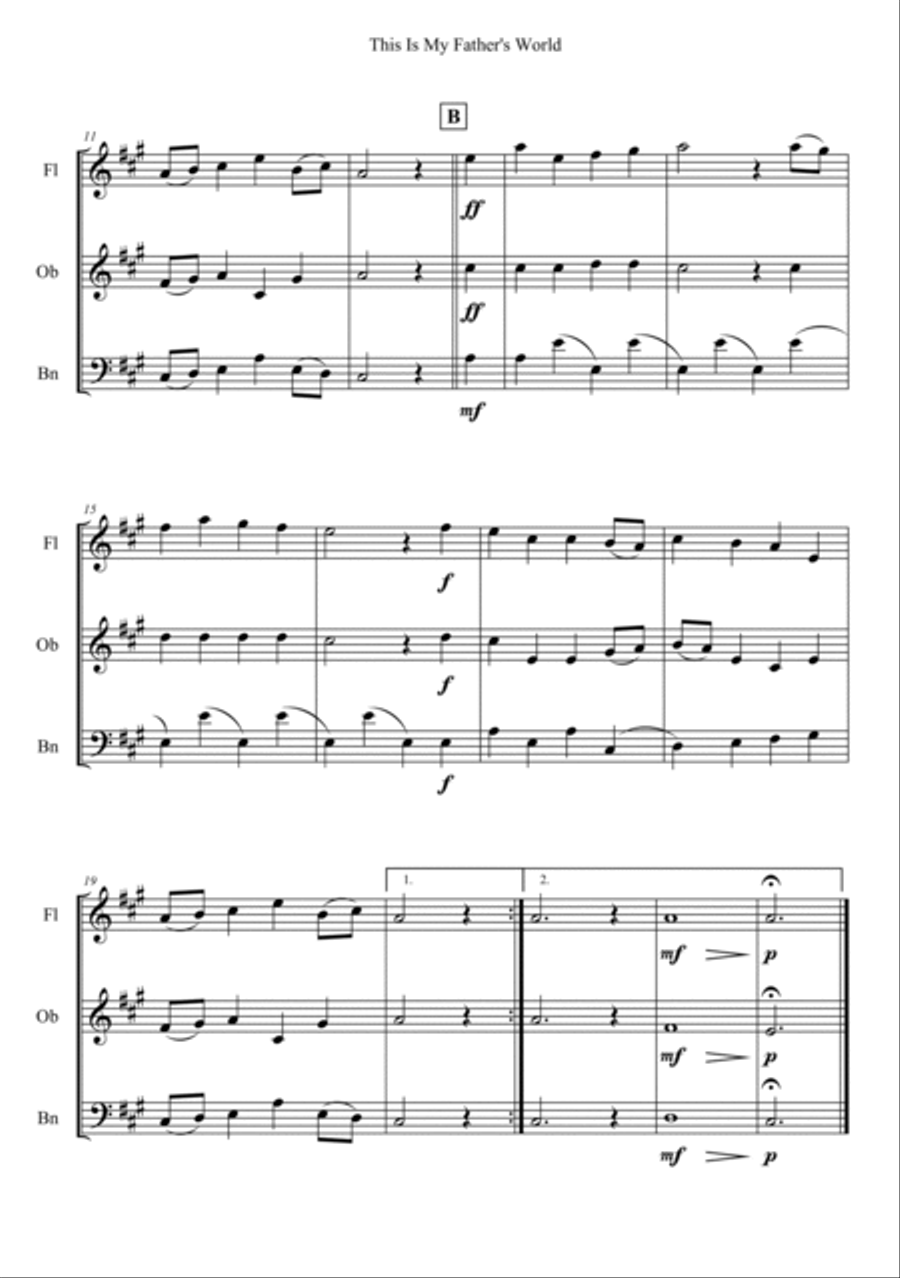 This Is My Father's World Woodwind Trio scores gallery preview page 2