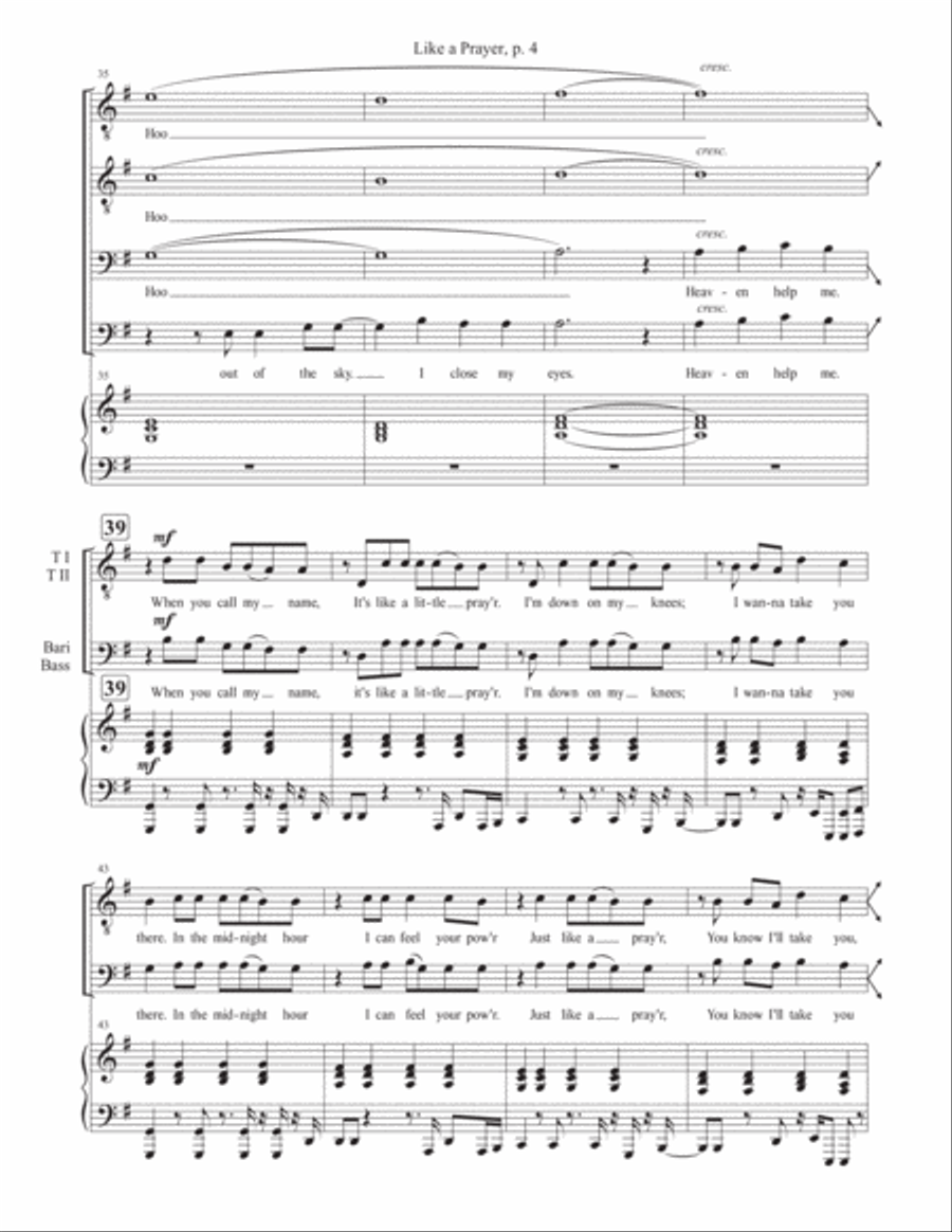 Like A Prayer Like A Prayer TTBB scores gallery preview page 4