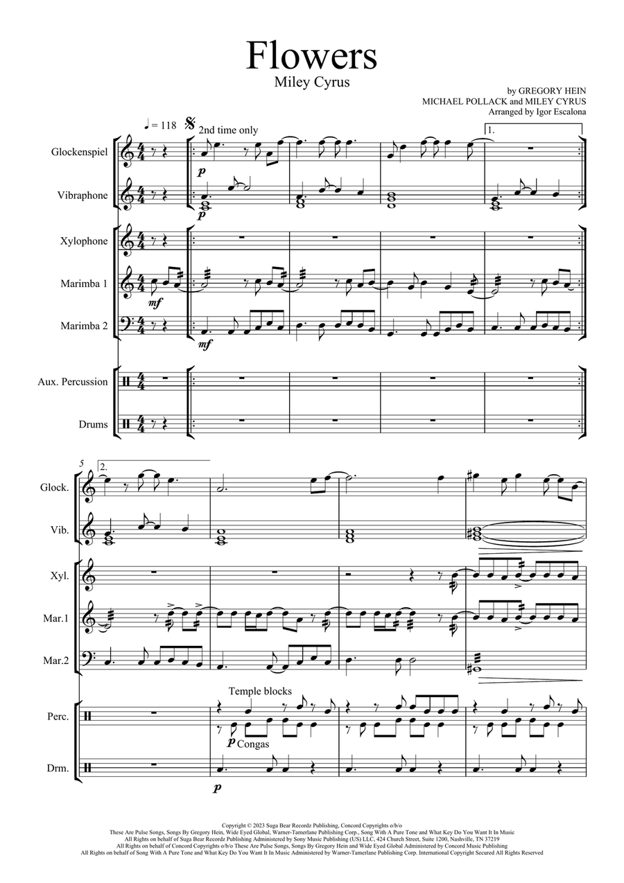 Flowers Percussion Ensemble scores gallery preview page 3