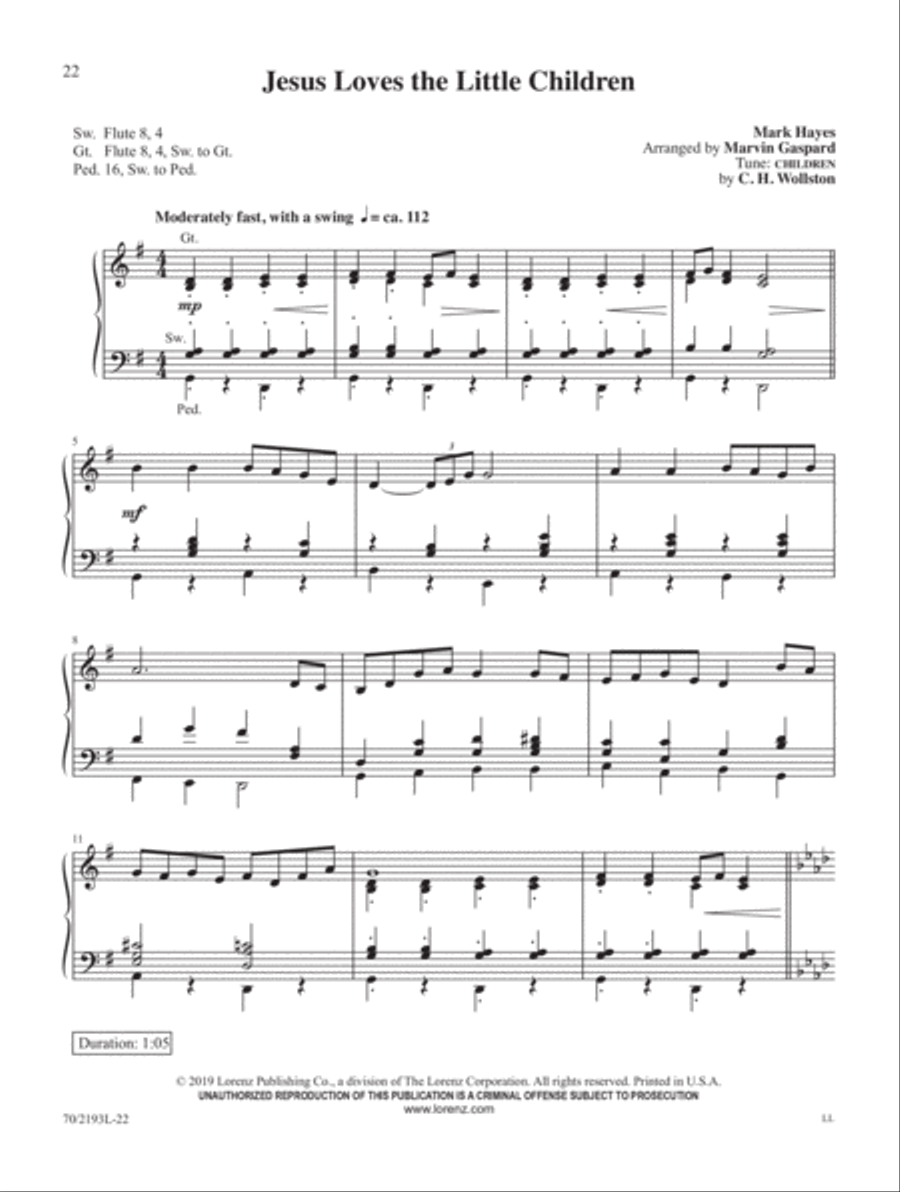 Mark Hayes: Miniatures for Organ Organ Solo scores gallery preview page 12
