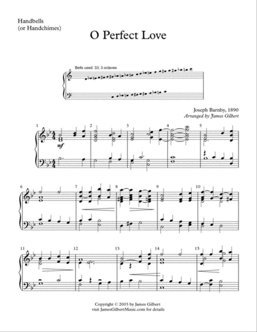O Perfect Love Handbell Choir scores gallery preview page 1
