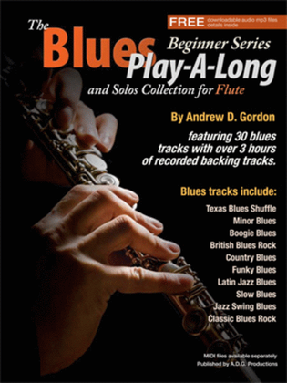 Book cover for The Blues Play-A-Long and Solos Collection for Flute Beginner Level
