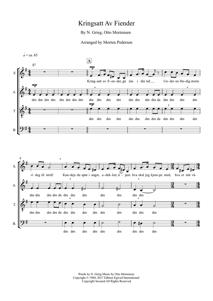 Kringsatt Av Fiender 4-Part scores gallery preview page 1