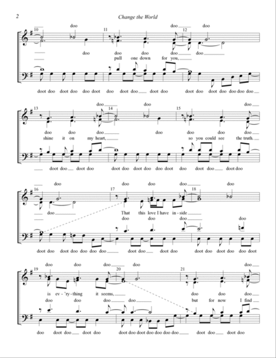 Change The World (arr. Deke Sharon and David Wright) 4-Part scores gallery preview page 2
