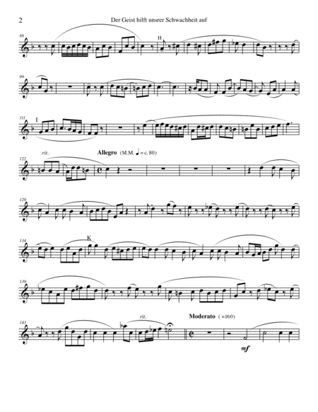 1st horn part to Bach's Der Geist transcription for brass ensemble.