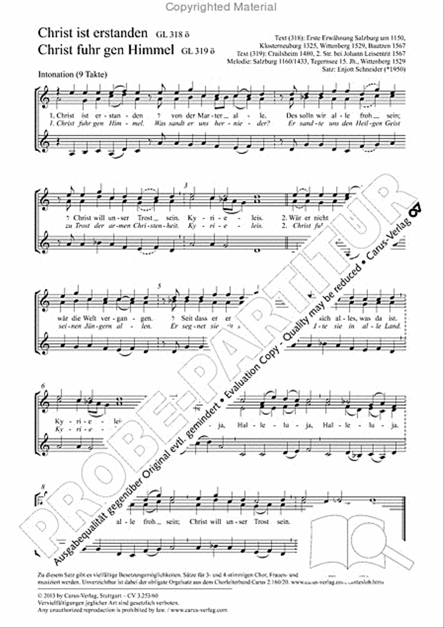 Christ is arisen (Christ ist erstanden) SSA scores gallery preview page 2