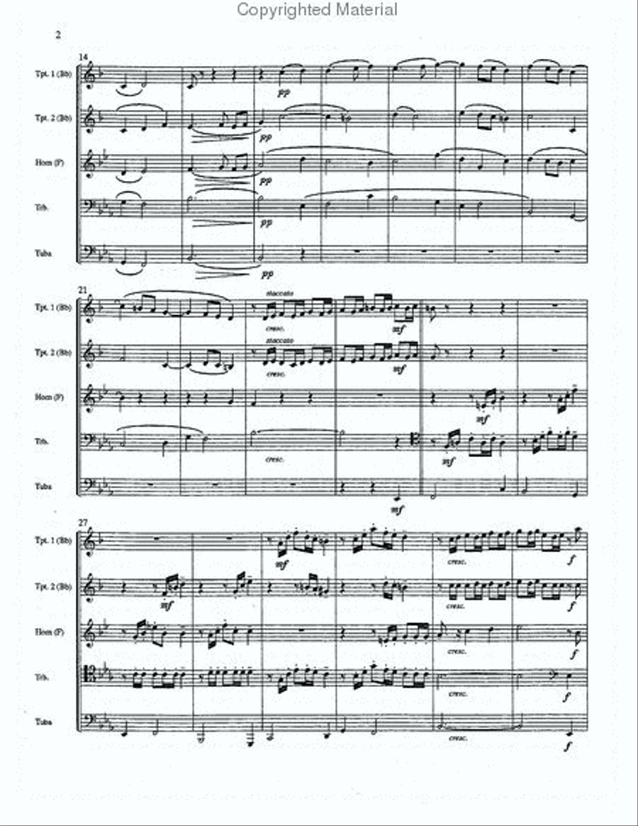 First Suite in Eb Brass Quintet scores gallery preview page 3