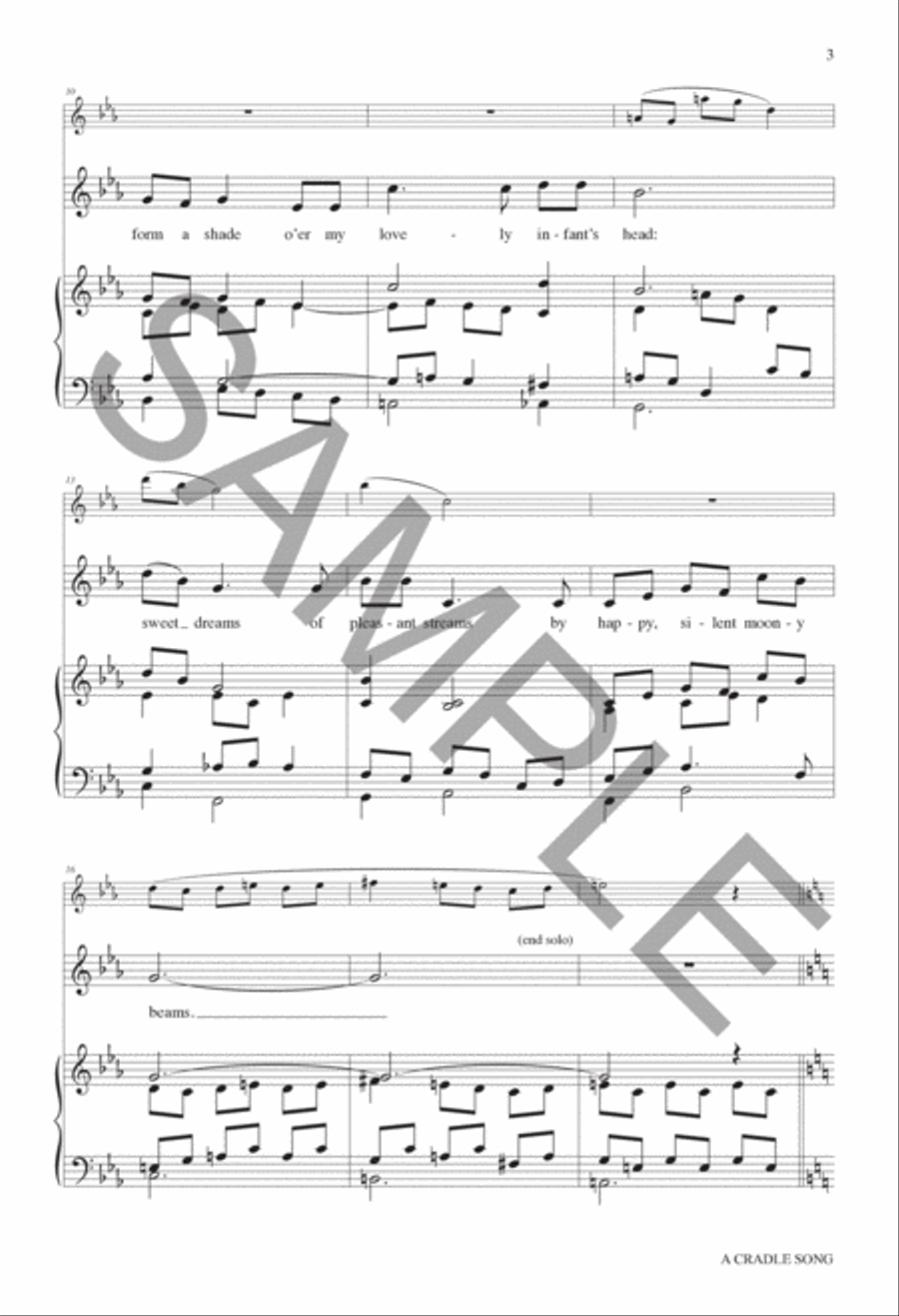 A Cradle Song 4-Part scores gallery preview page 3