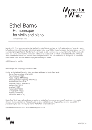 Ethel Barns - Humoresque for violin and piano