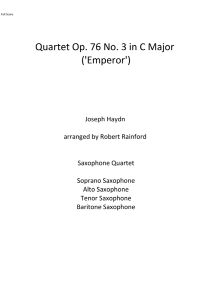 Quartet Opus76 no 3 'Emperor Quartet'