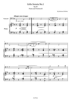 J. Brahms - Cello Sonata No.1 - Op.38 - Full Piano and Violoncell Score Original