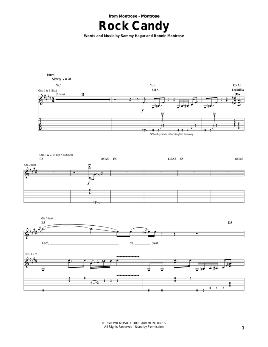 Rock Candy Acoustic Guitar scores gallery preview page 1