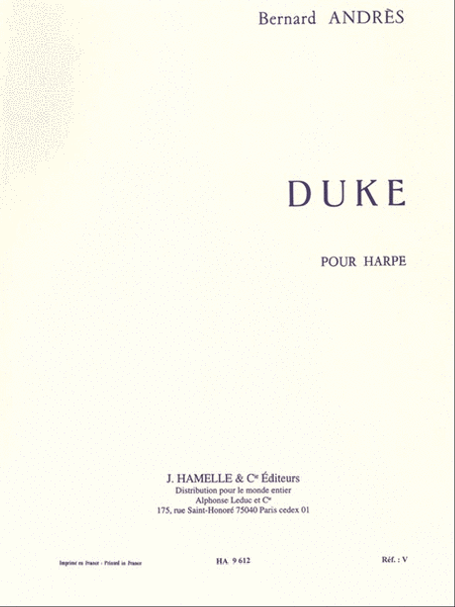 Duke (harp Solo) Harp scores gallery preview page 1