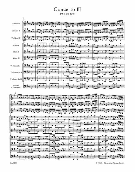 Brandenburg Concerto, No. 3 G major, BWV 1048
