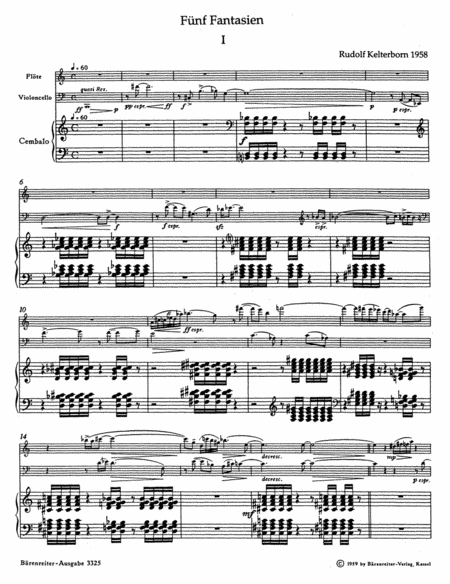 Five Fantasies for Flute, Violoncello and Harpsichord