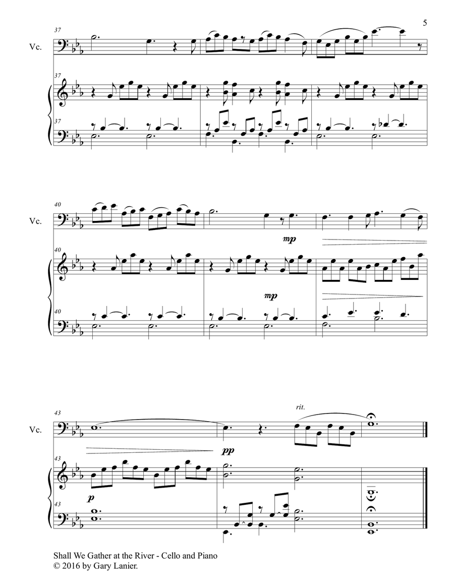GENTLE HYMNS FOR WORSHIP (Cello and Piano with Parts) Piano scores gallery preview page 6