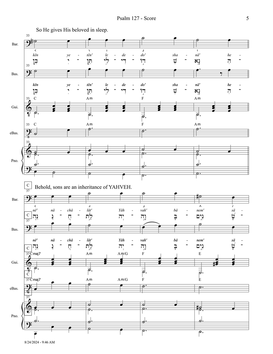 Psalm 127 - Score Only Small Ensemble scores gallery preview page 5