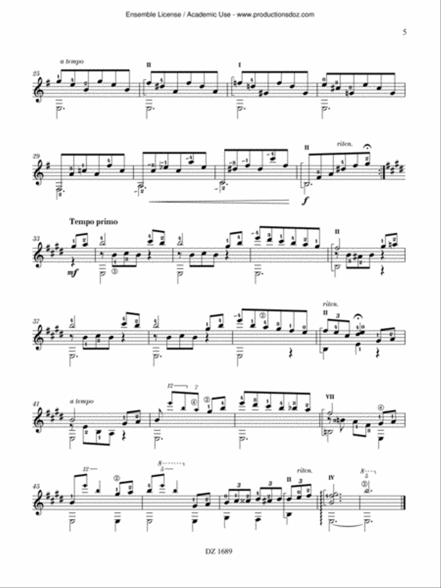 Pensées intimes Classical Guitar scores gallery preview page 5