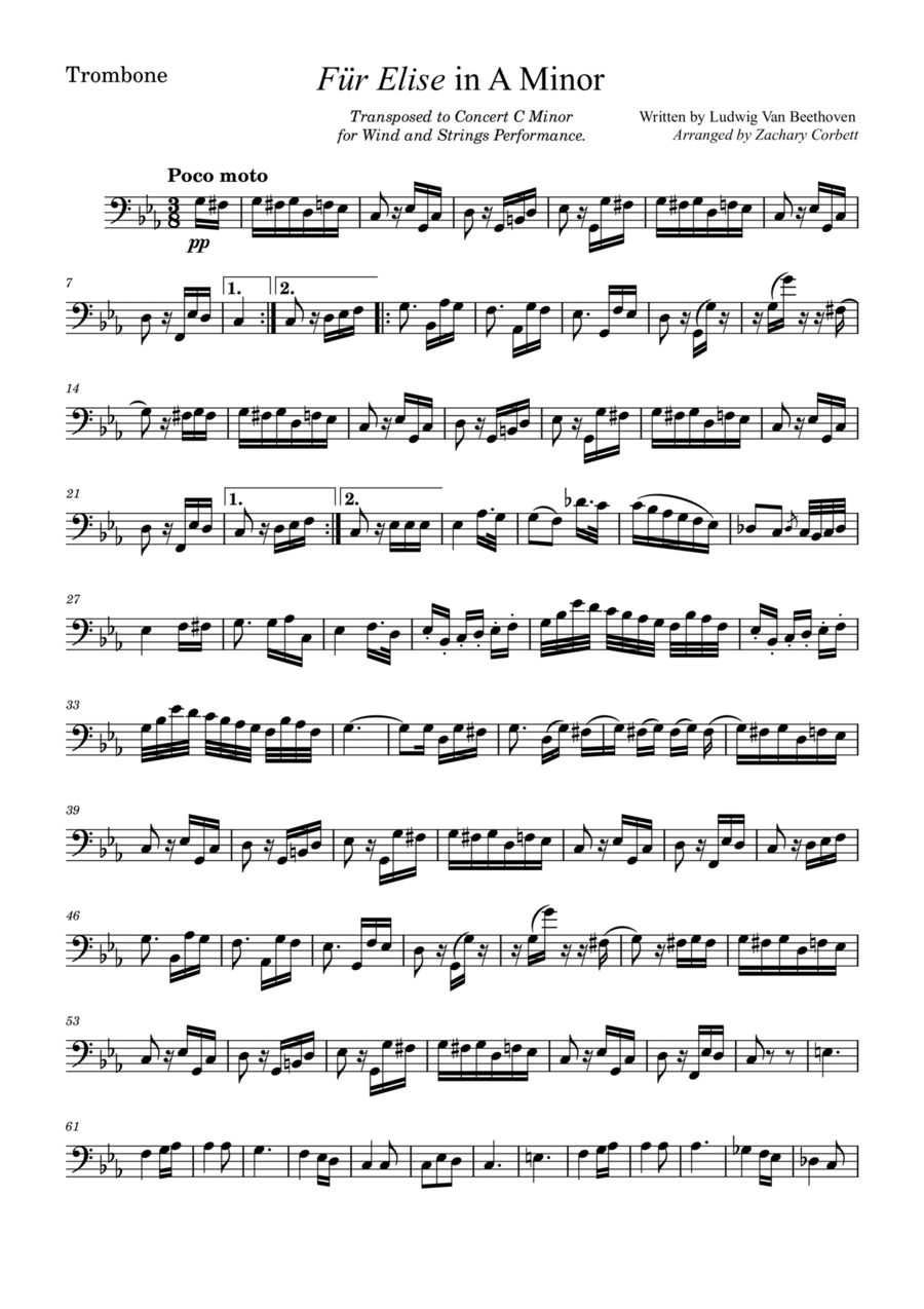 Fur Elise Fur Elise Piano scores gallery preview page 1
