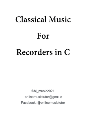 Classical Music For Recorder in C