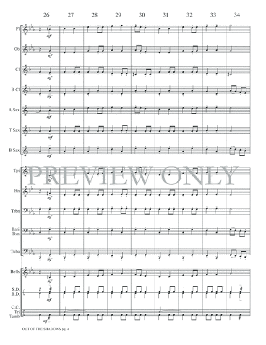 Out of the Shadows Concert Band scores gallery preview page 7