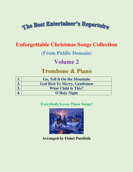 "Unforgettable Christmas Songs Collection" (from Public Domain) for Trombone Piano-Volume 2-Video image number null